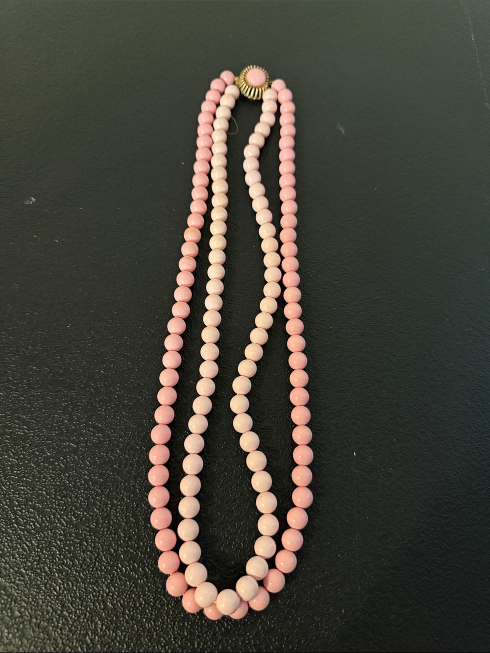 Pink Beaded Women's Necklace - Classic Two-Strand Style